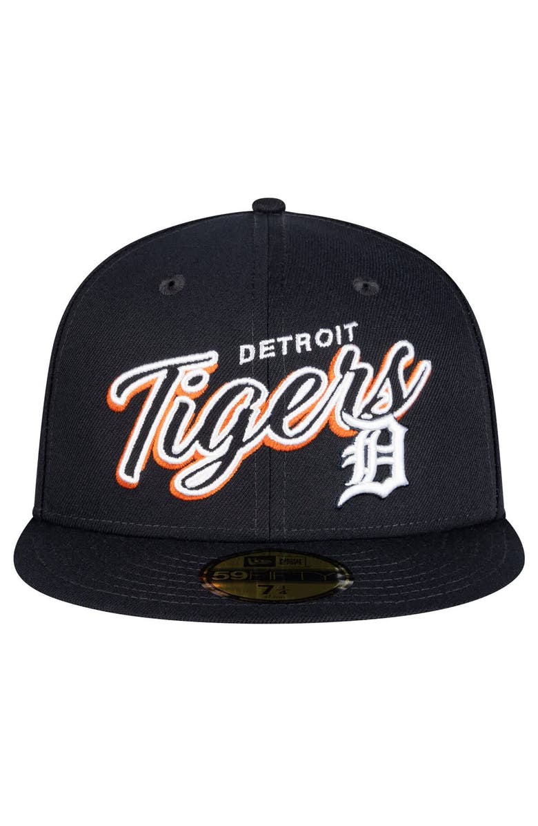 New Era Men's New Era Navy Detroit Tigers Script Sided 59FIFTY Fitted Hat, Alternate, color, 