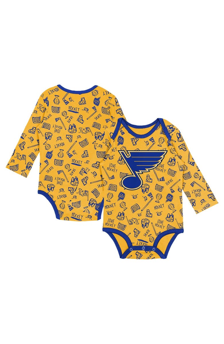 Outerstuff Infant Gold St. Louis Blues Dynamic Defender Long Sleeve Bodysuit, Main, color, Gold