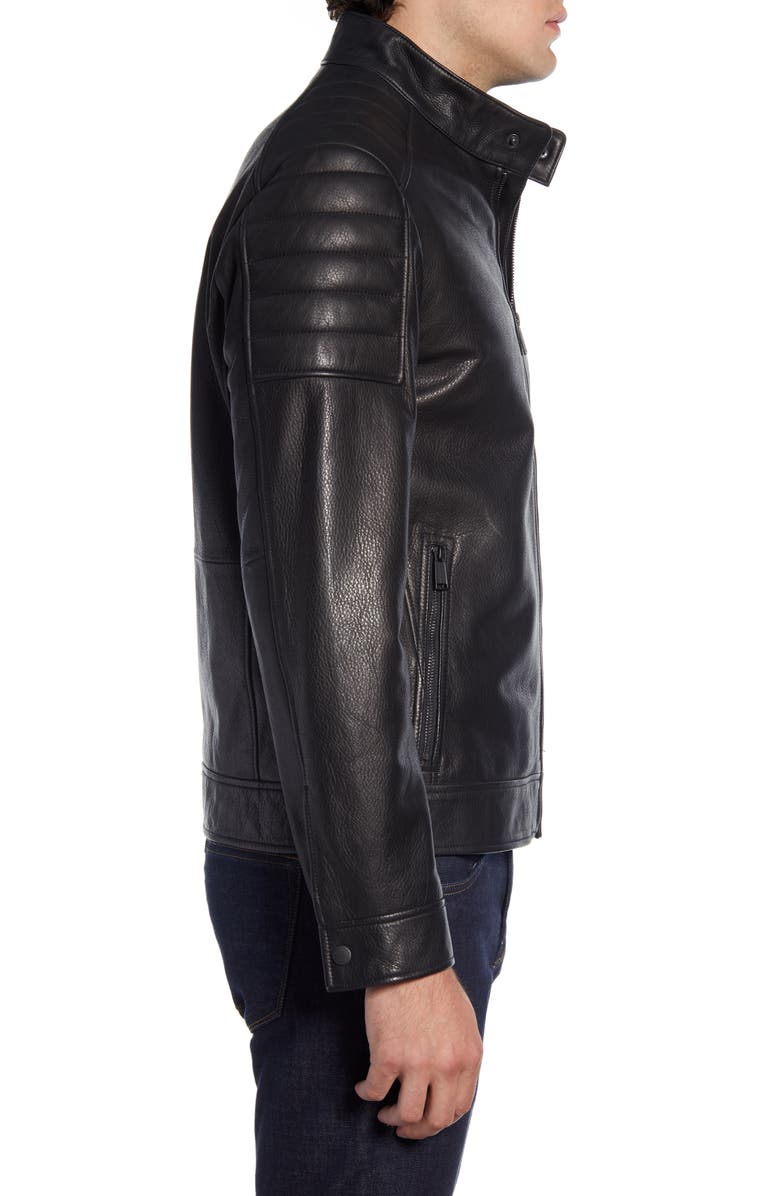 Cole Haan Leather Moto Jacket, Alternate, color,
