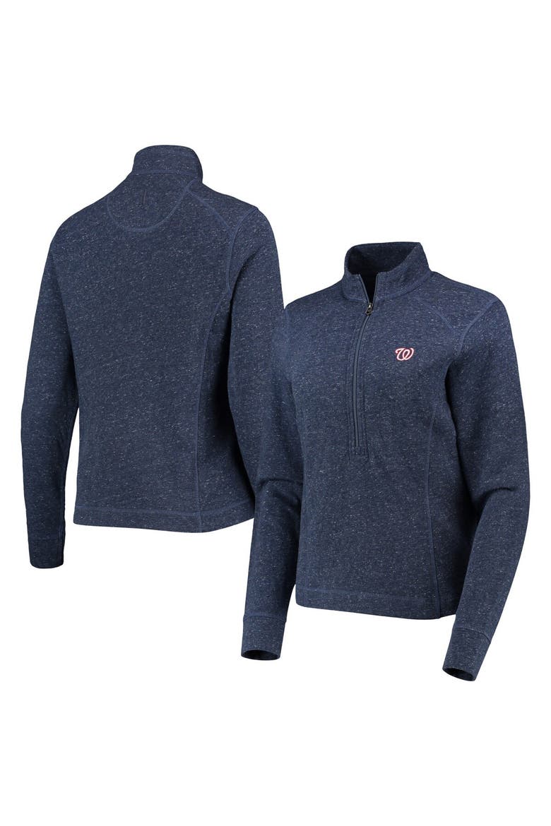 Women's johnnie-O Navy Washington Nationals Kennedy Slub Half-Zip Sweatshirt, Main, color, Navy