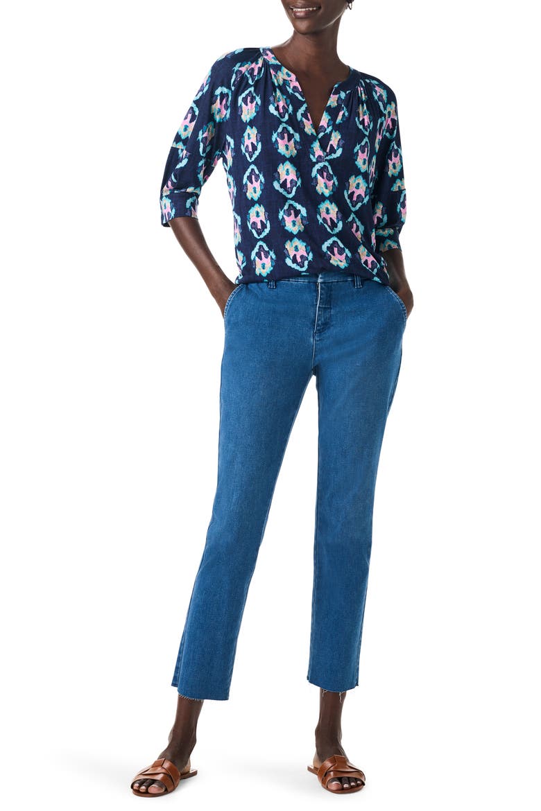 Ocean Batik Print Top, Alternate, color, INDIGO MULTI