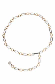Mixed Metal Oval Circle Chain Belt