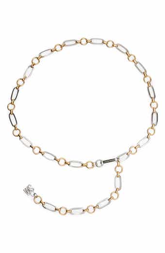 Mixed Metal Oval Circle Chain Belt
