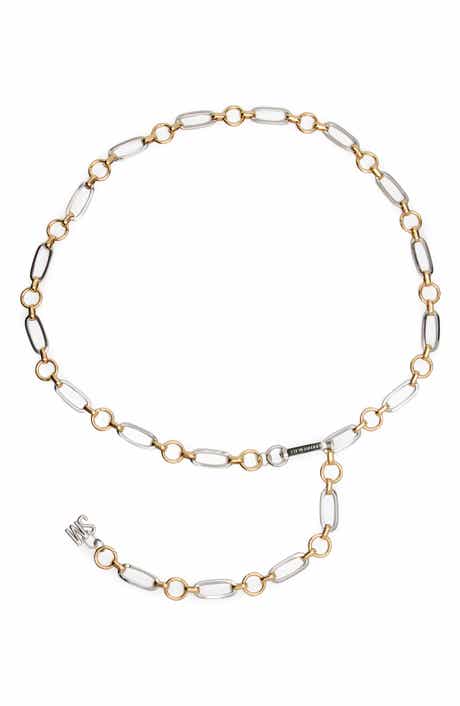 Mixed Metal Oval Circle Chain Belt