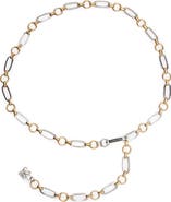 Steve Madden Mixed Metal Oval Circle Chain Belt