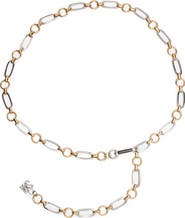 Steve Madden Mixed Metal Oval Circle Chain Belt