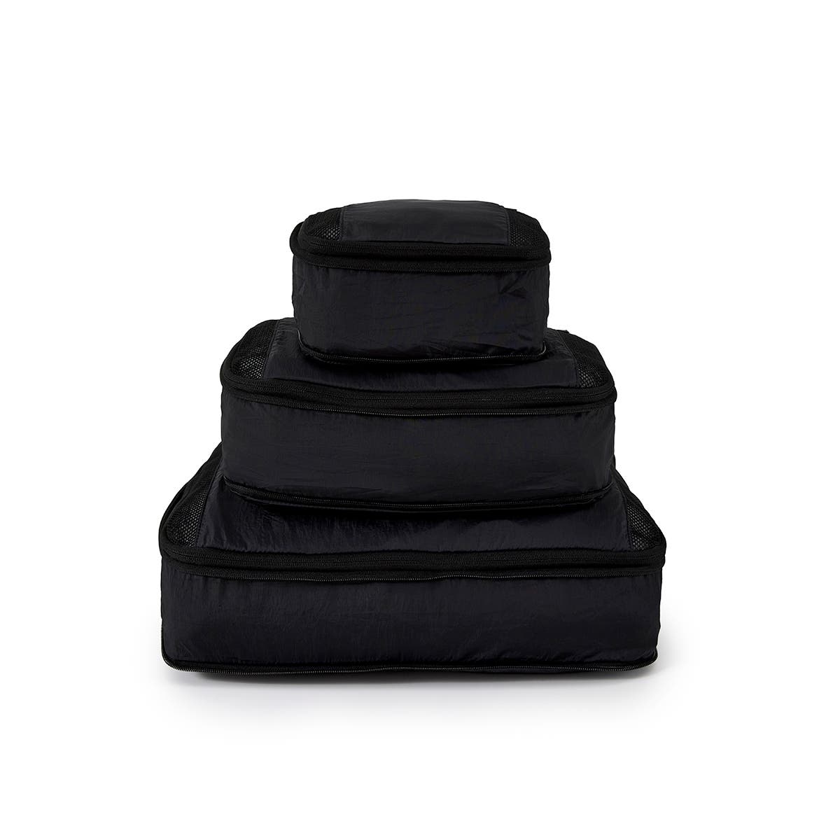LOJEL ORDO 3-Piece Compression Packing Cubes for Space-Saving Travel, Alternate, color, Black