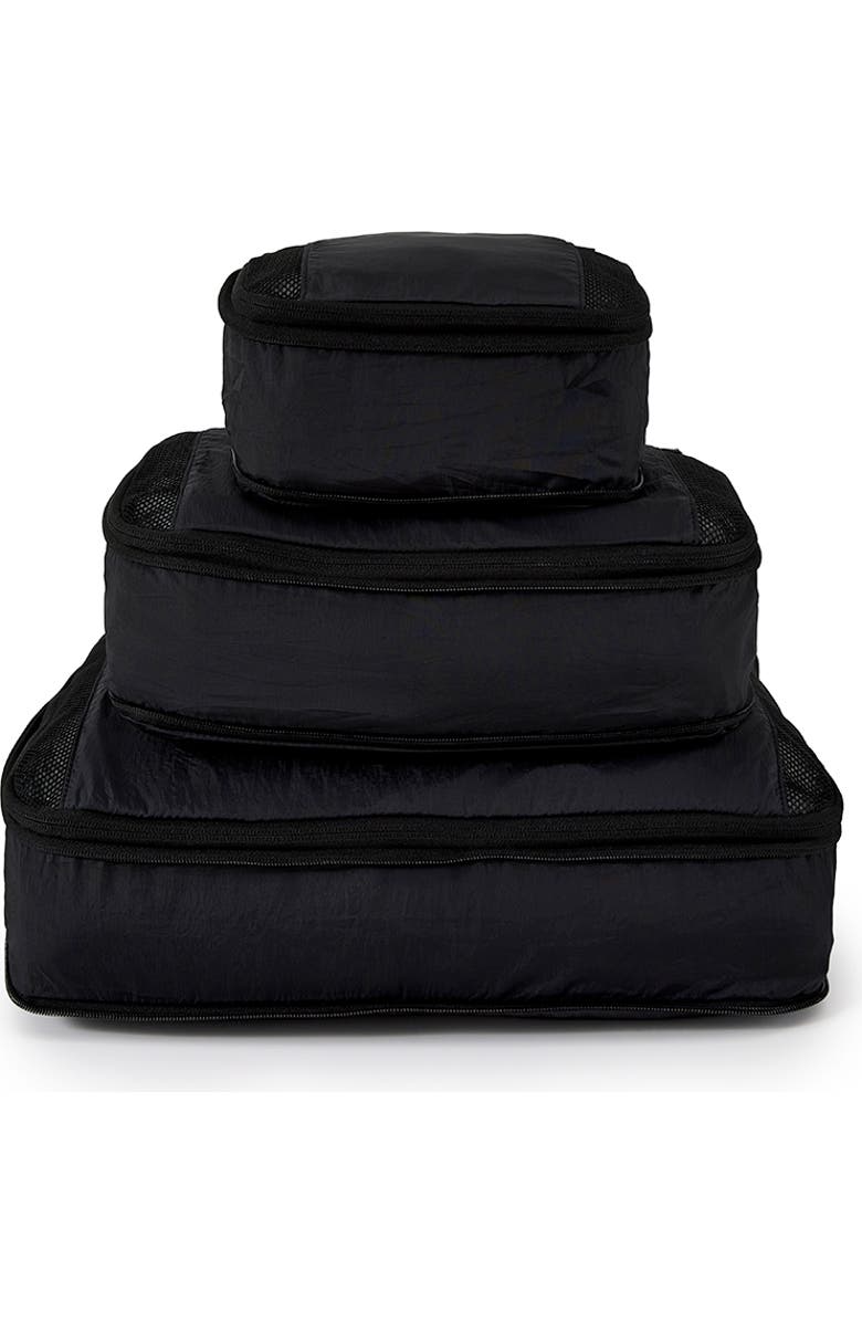 LOJEL ORDO 3-Piece Compression Packing Cubes for Space-Saving Travel, Alternate, color, Black