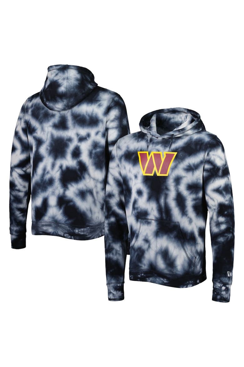 Men's New Era Black Washington Commanders Team Tie-Dye Pullover Hoodie, Main, color, Black