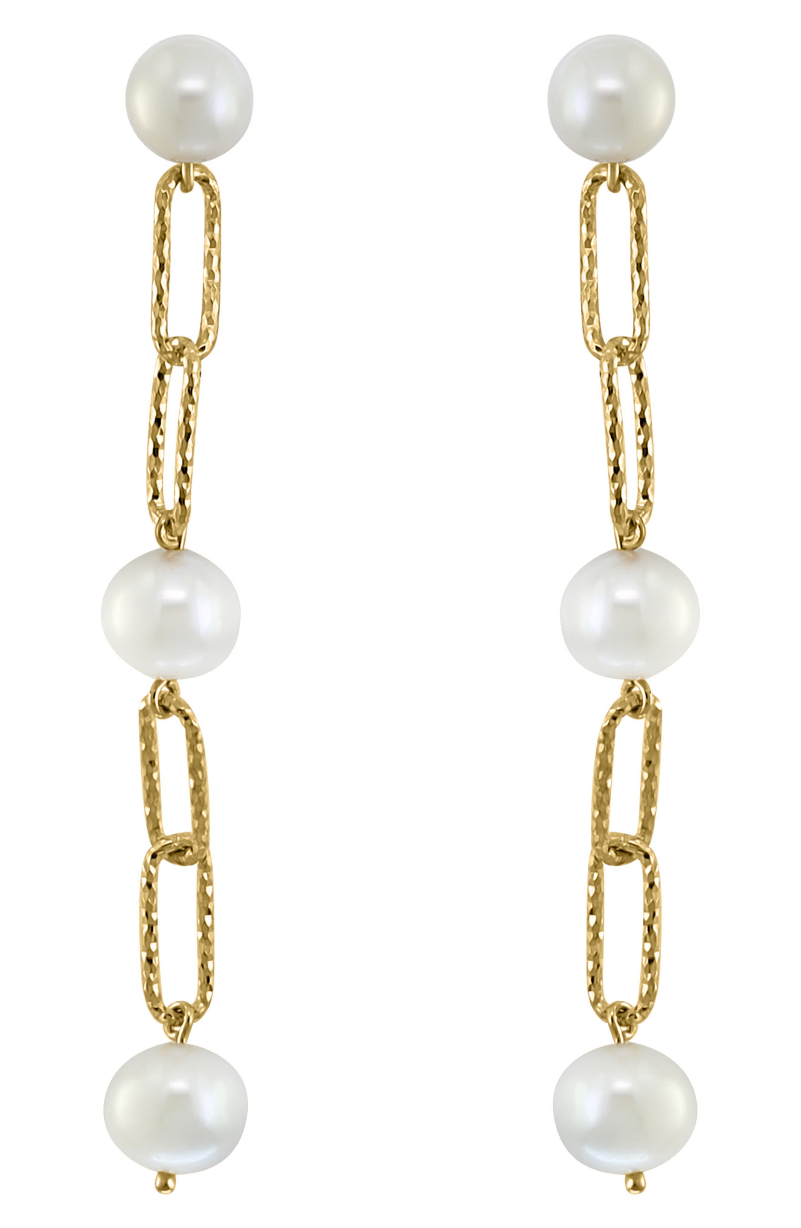 EFFY Paper Clip Freshwater Pearl Drop Earrings (Women) | Nordstromrack