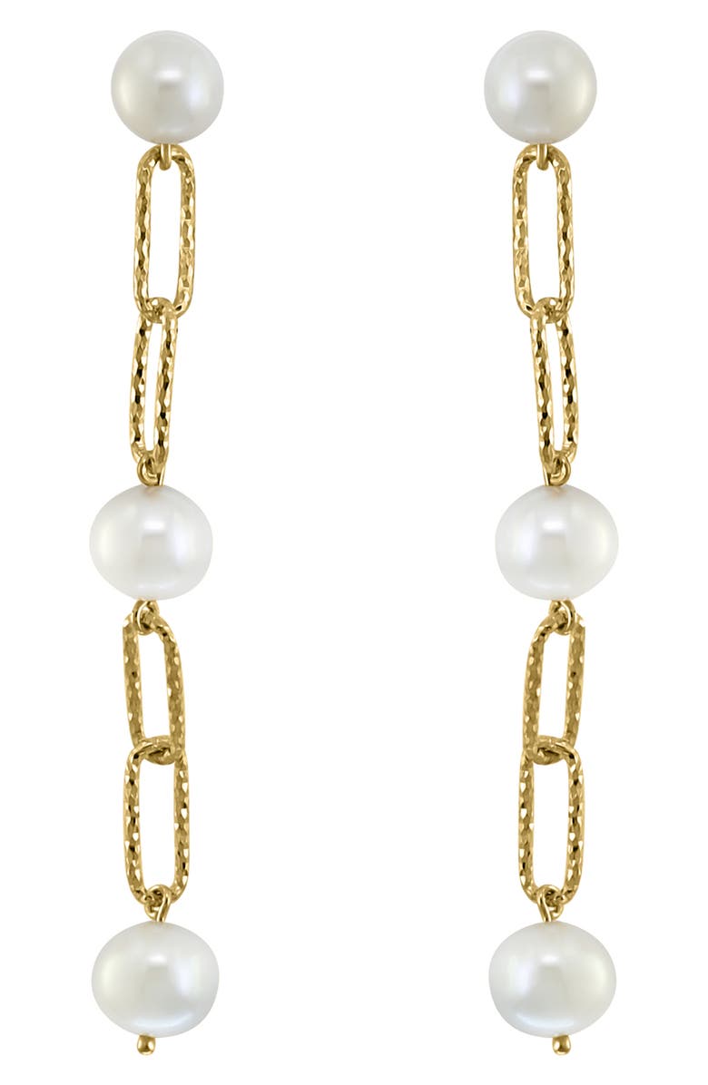 EFFY Paper Clip Freshwater Pearl Drop Earrings, Alternate, color, 