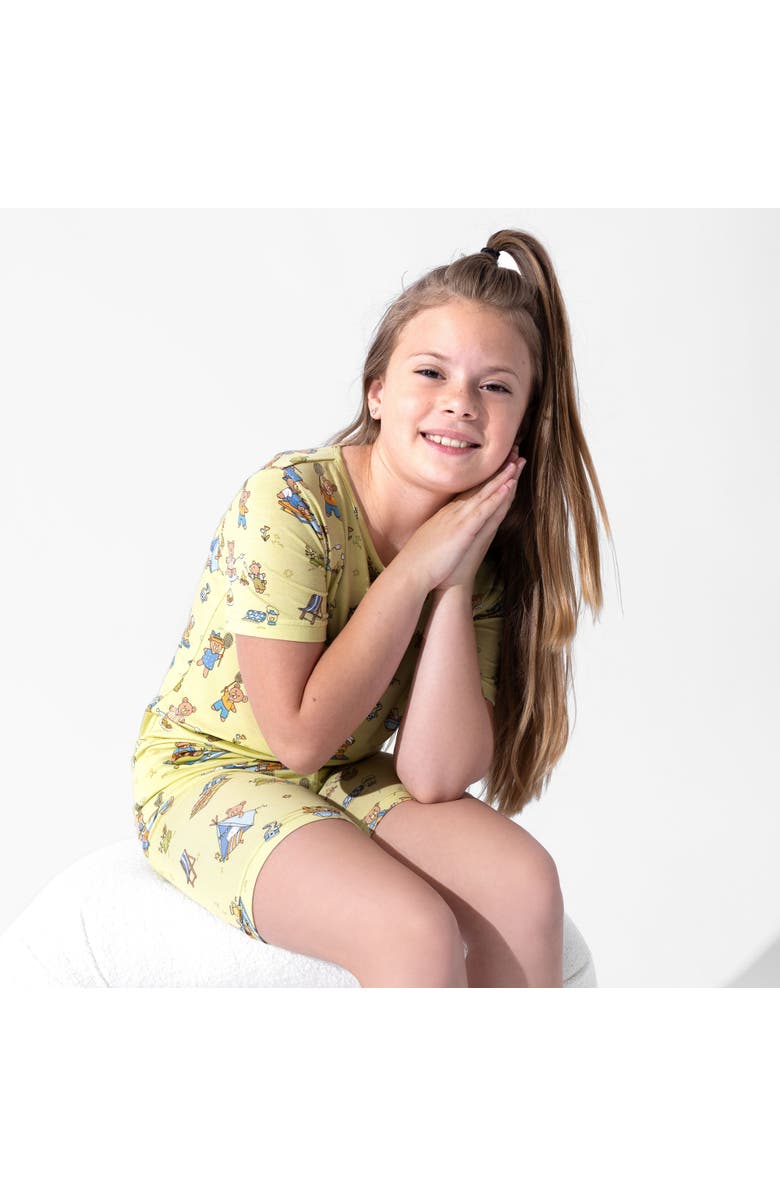 Bellabu Bear Teddy Bear Picnic Kids 2-Piece Short Sleeve & Shorts Pajama Set, Alternate, color, Teddy Bear Picnic