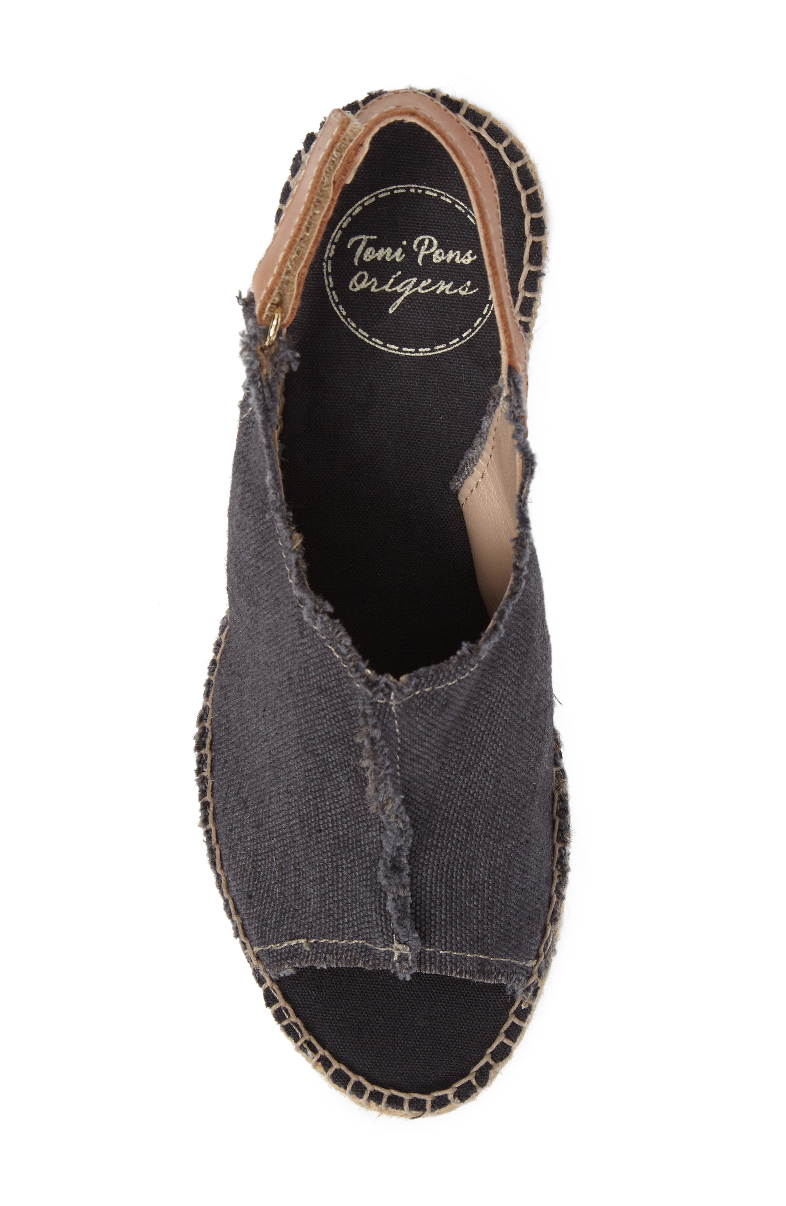 Toni Pons 'Lugano' Espadrille Wedge Sandal, Alternate, color, Black Fabric