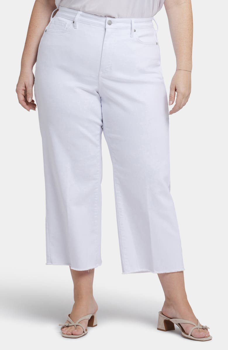 NYDJ Coco High Waist Relaxed Crop Wide Leg Jeans, Main, color, Optic White