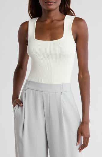Vince Sweetheart Neck Ribbed Crop Tank