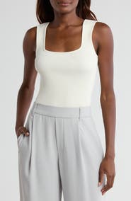 Vince Sweetheart Neck Ribbed Crop Tank