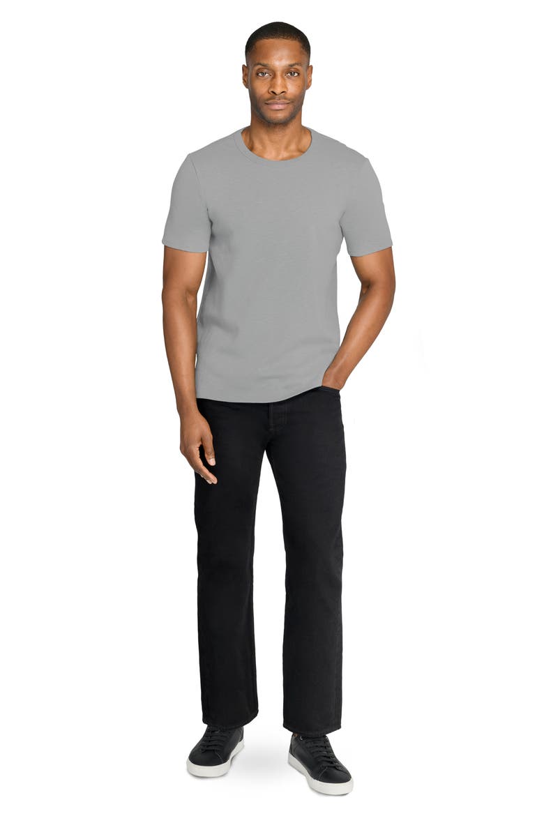Asher Black Slub Stretch Cotton & Modal T-Shirt, Alternate, color, GREY