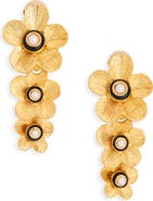 Kenneth Jay Lane Flower Link Drop Earrings
