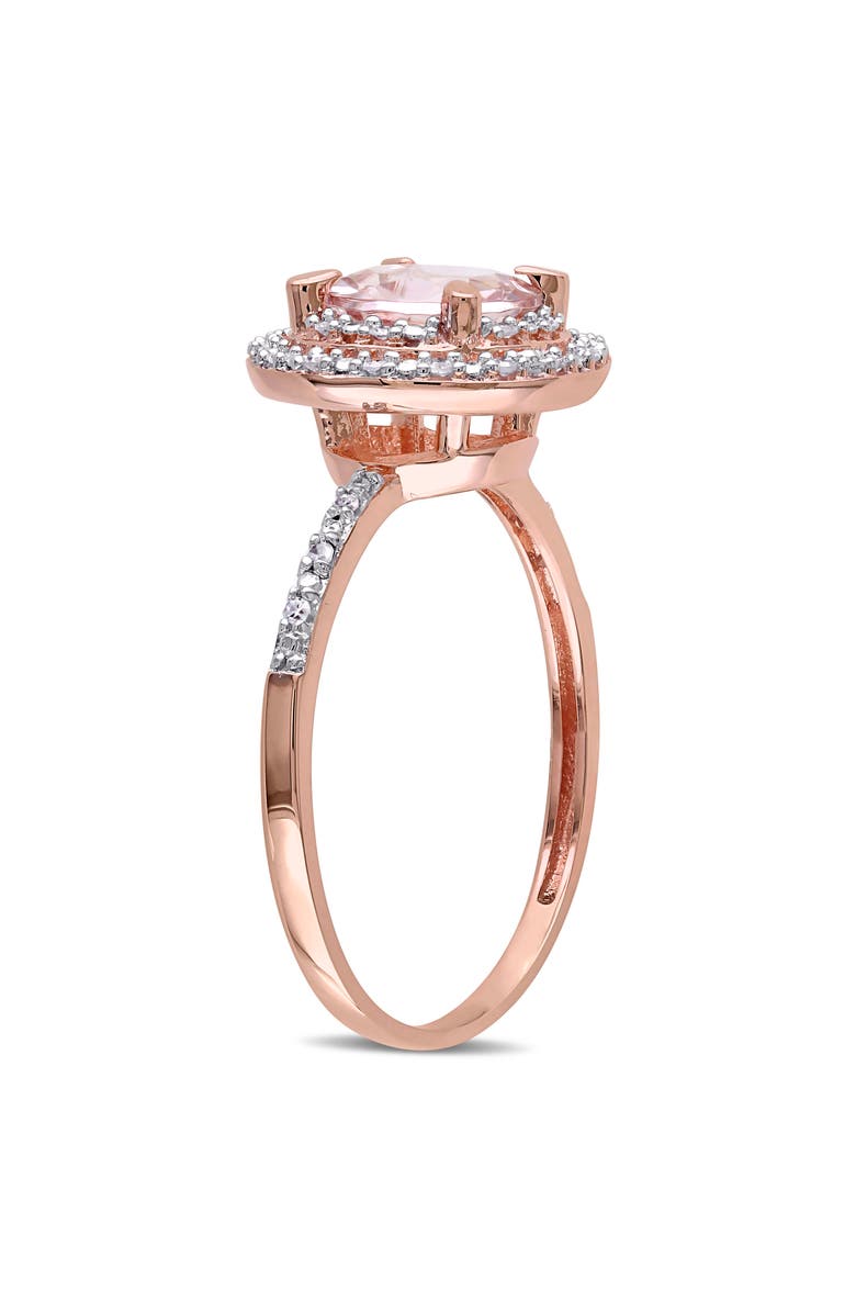 Julianna B. Morganite & Diamond Double Halo Ring 10k, Alternate, color, Morganite