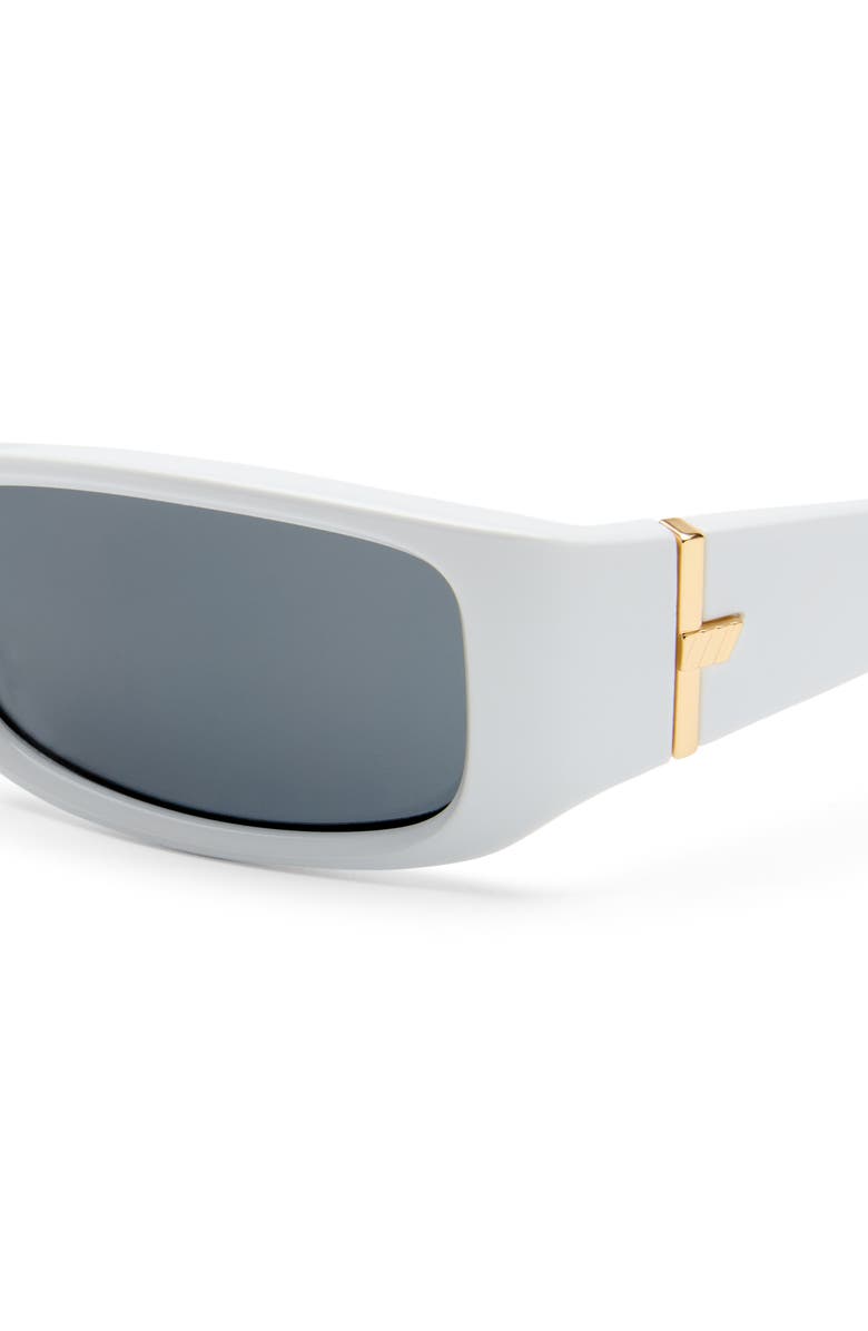 Le Specs Du Jour 60mm Rectangular Sunglasses, Alternate, color, Optic White / Smoke Mono