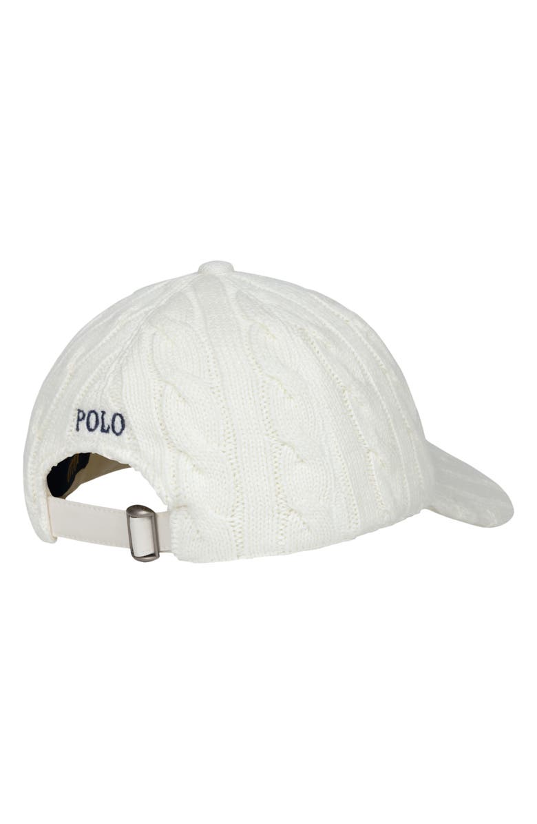 Polo Ralph Lauren Cable Stitch Baseball Cap, Alternate, color, Antique Cream