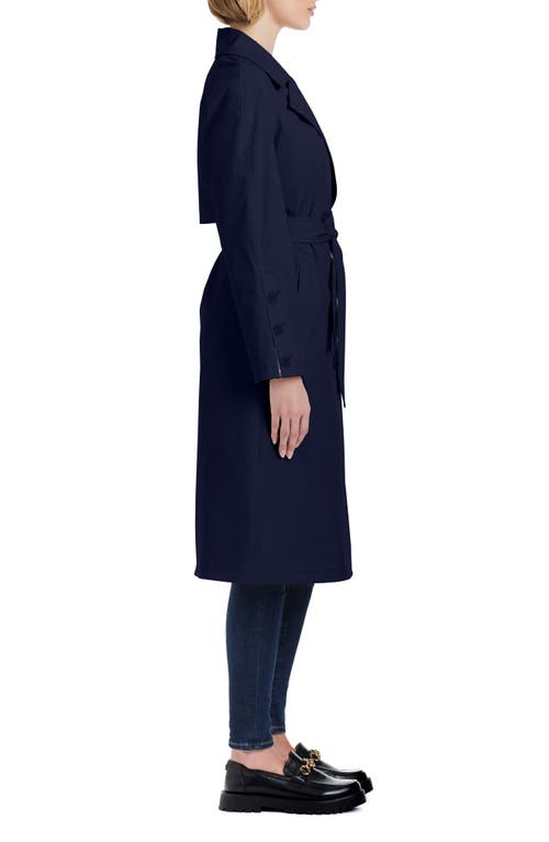 Kate Spade New York Double Breasted Trench Coat In Planetary Navy