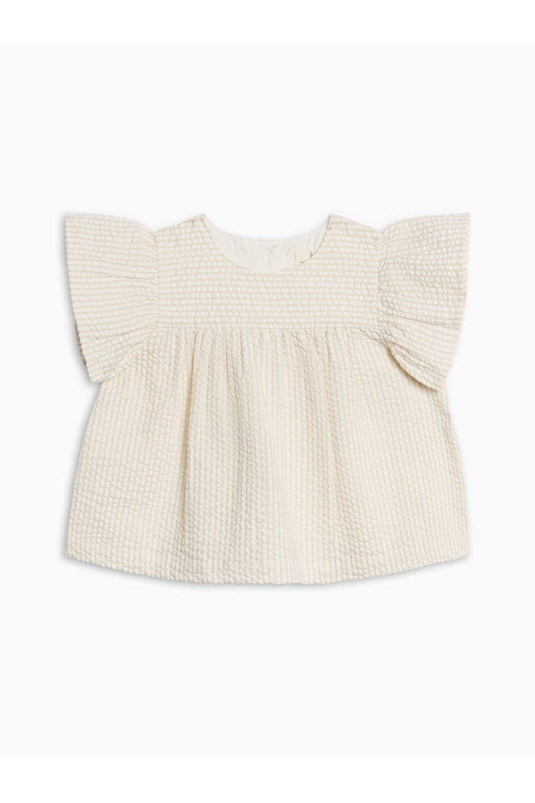 Organic Viv Seesucker Ruffle Top, Alternate, color, Dune Stripe