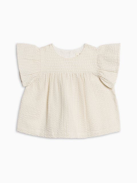 Organic Viv Seesucker Ruffle Top (Baby)