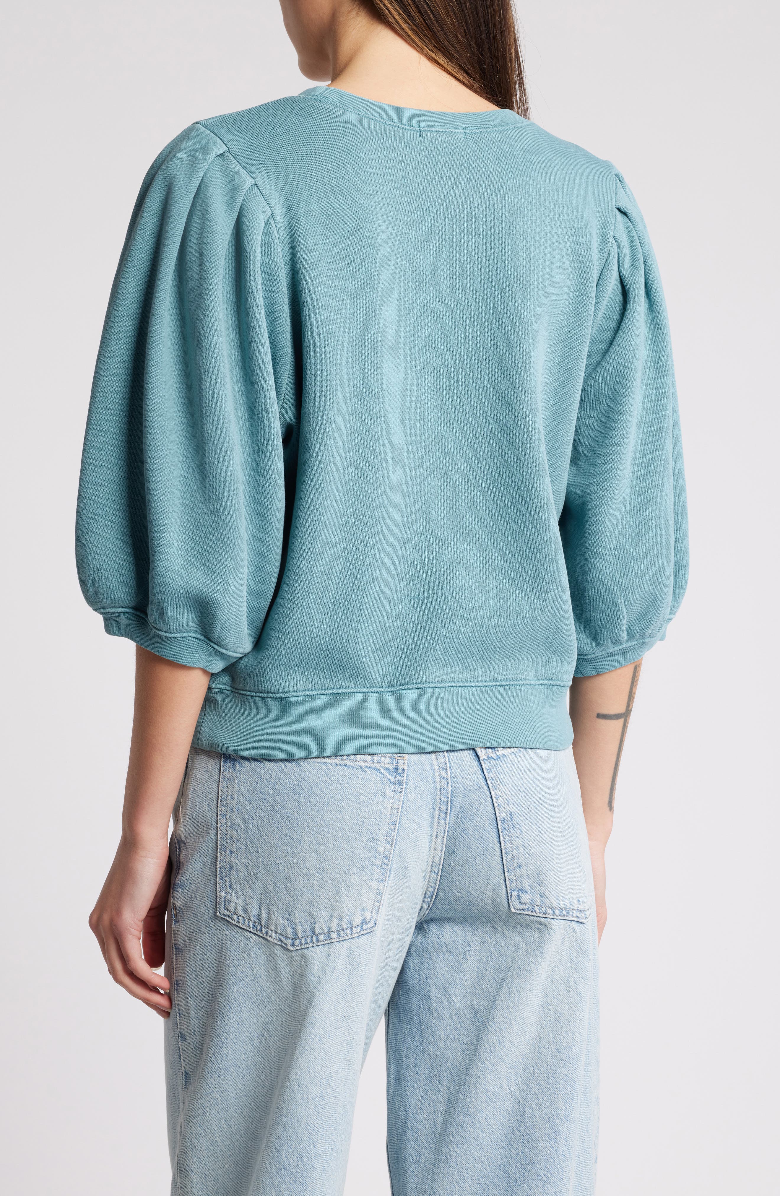 Camy Puff Sleeve Cotton Sweatshirt - image 2