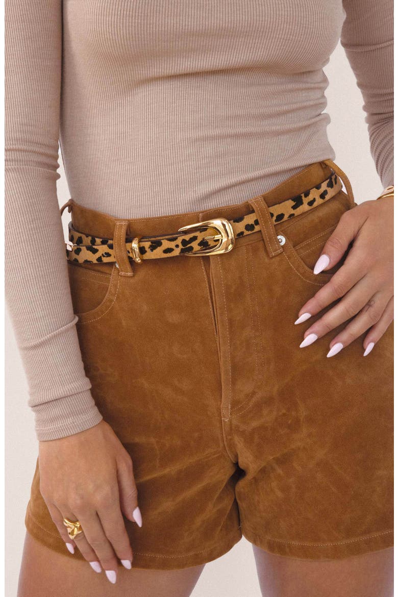 Cheetah Print Genuine Calf Hair Belt, Alternate, color, CHEETAH