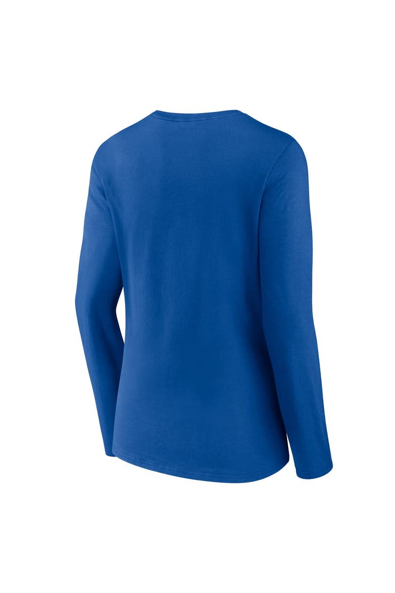 Women's Fanatics Branded Royal Toronto Blue Jays Official Logo V-Neck Long Sleeve T-Shirt, Alternate, color, Royal
