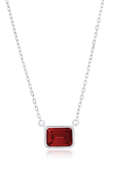 Birthstone Cubic Zirconia Pendant Necklace