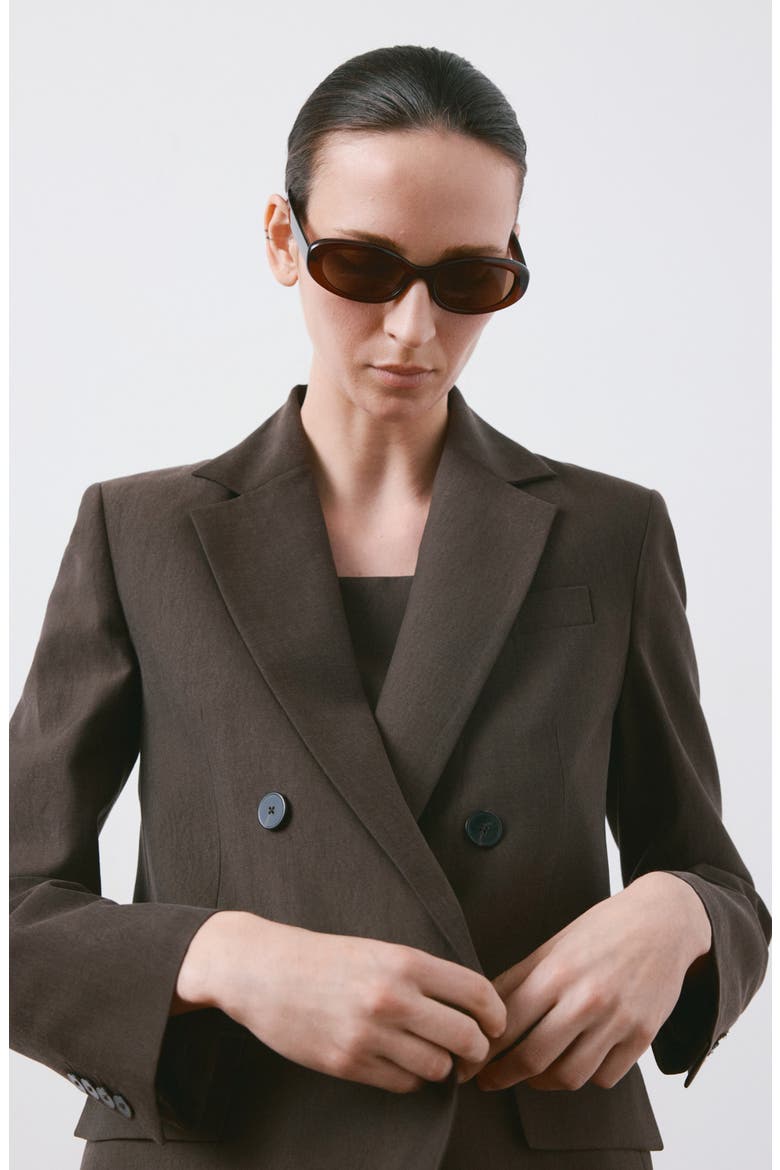 Straight Fit Suit Blazer, Alternate, color, CHOCOLATE