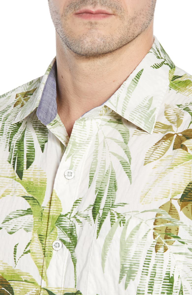Tommy Bahama Don't Leaf Me Now Classic Fit Tropical Print Sport Shirt, Alternate, color,