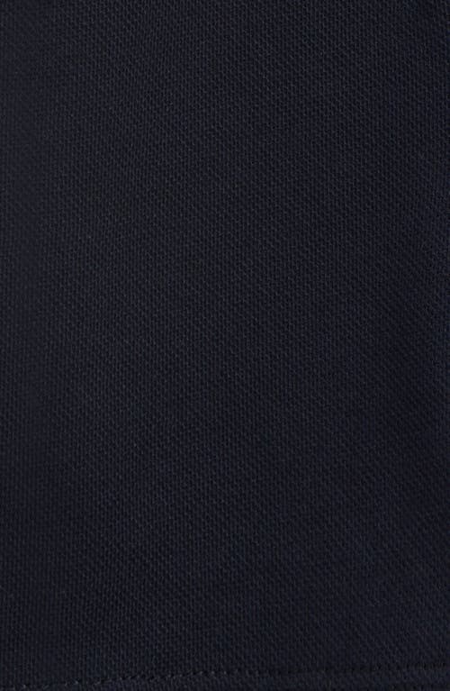 Moncler Kids' Tipped Stretch Cotton Piqué Polo In Blue