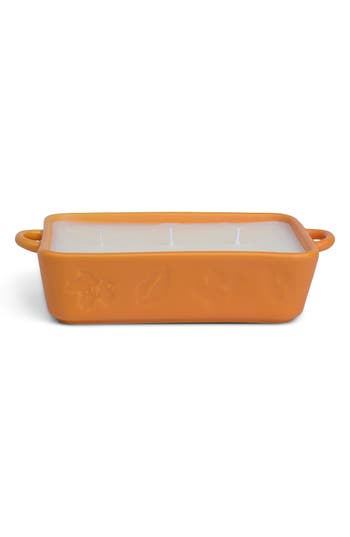 Paddywax Three-wick Soy Blend Ceramic Baking Dish Candle In Orange