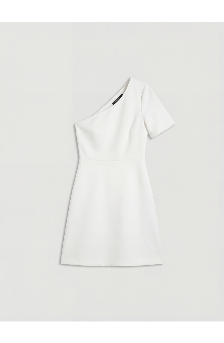 Coast One Shoulder Bow Bridal Mini Dress, Alternate, color, Ivory
