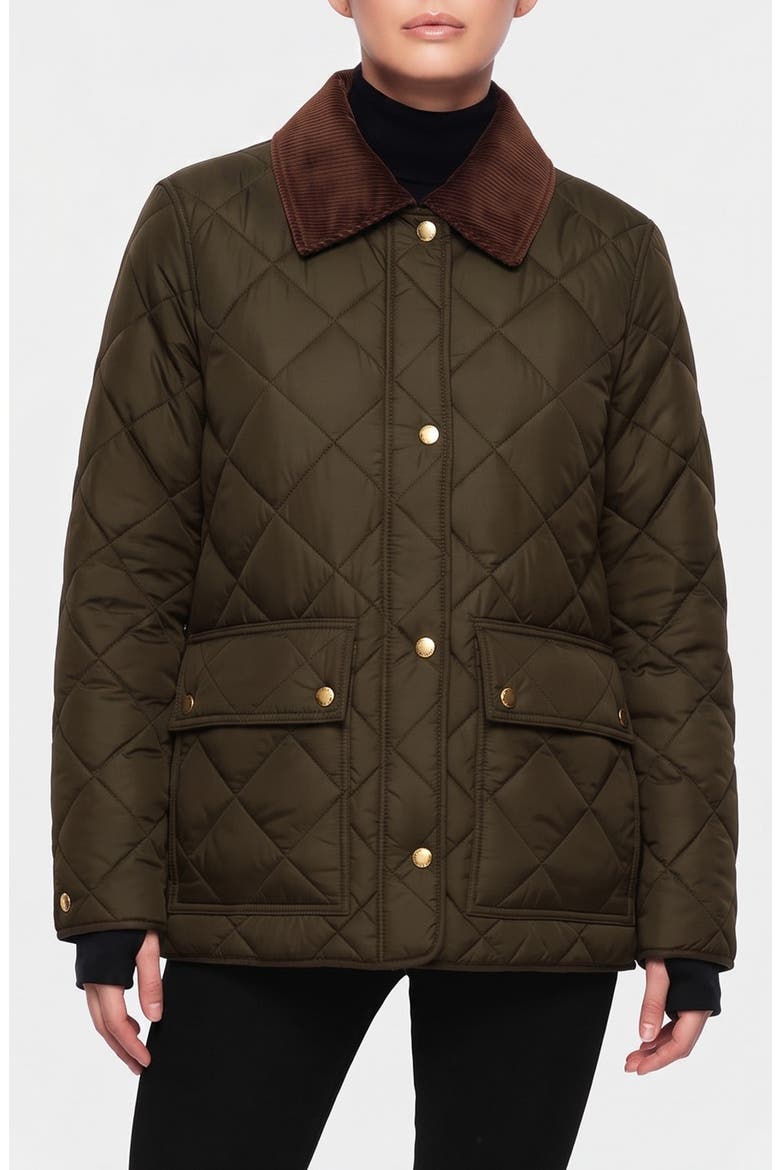 Bridget Quilted Field Jacket, Main, color, MILITARY