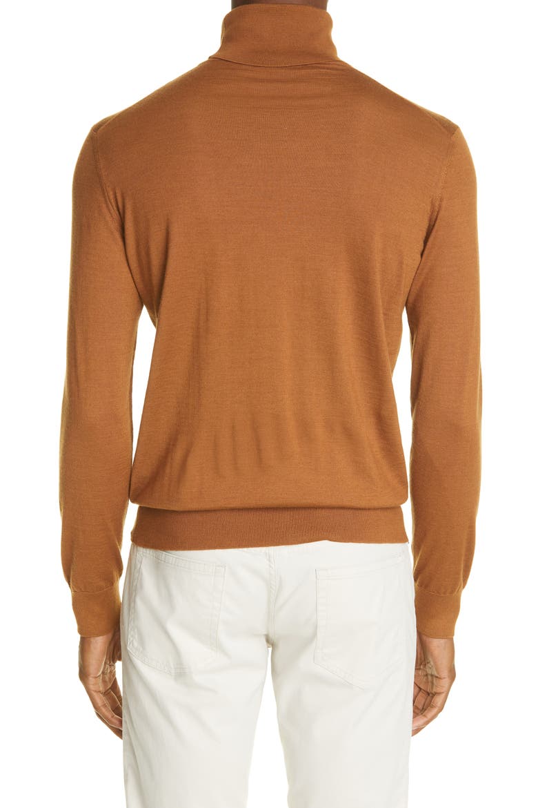 Cashseta Light Cashmere & Silk Turtleneck Sweater, Alternate, color, VICUNA