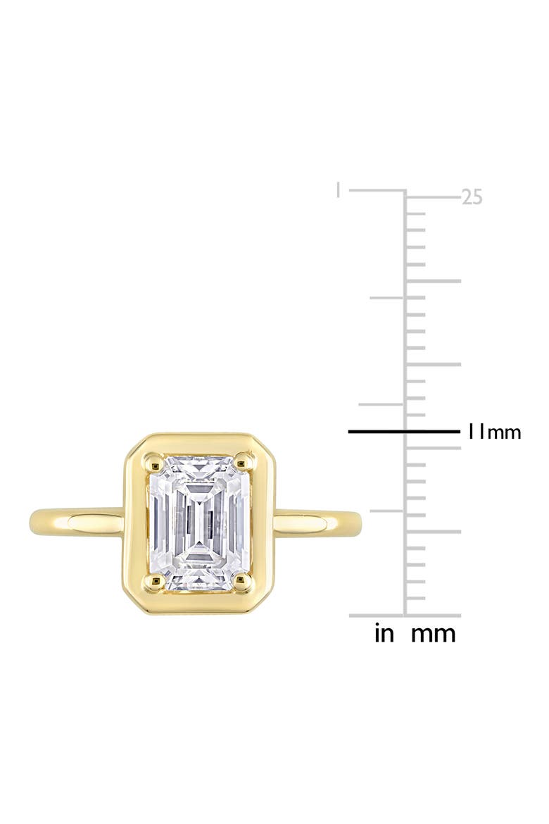 Emerald Cut Lab Created Moissanite Ring, Alternate, color, GOLD