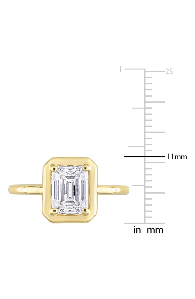 DELMAR Emerald Cut Lab Created Moissanite Ring, Alternate, color, Gold