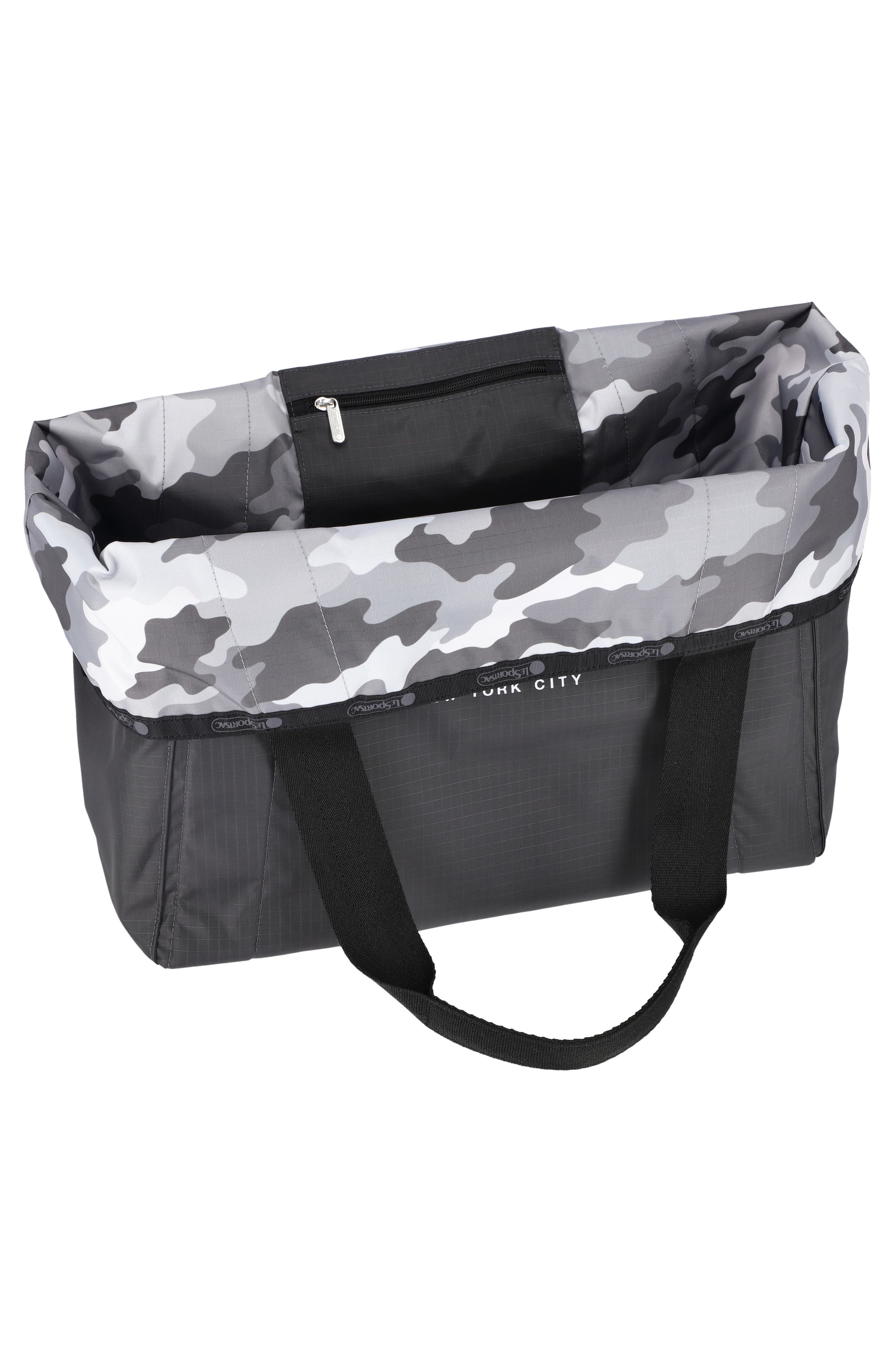 LeSportsac Large Reversible Pocket Tote Bag, Alternate, color, 2 Way Gray Camo/ Thunder