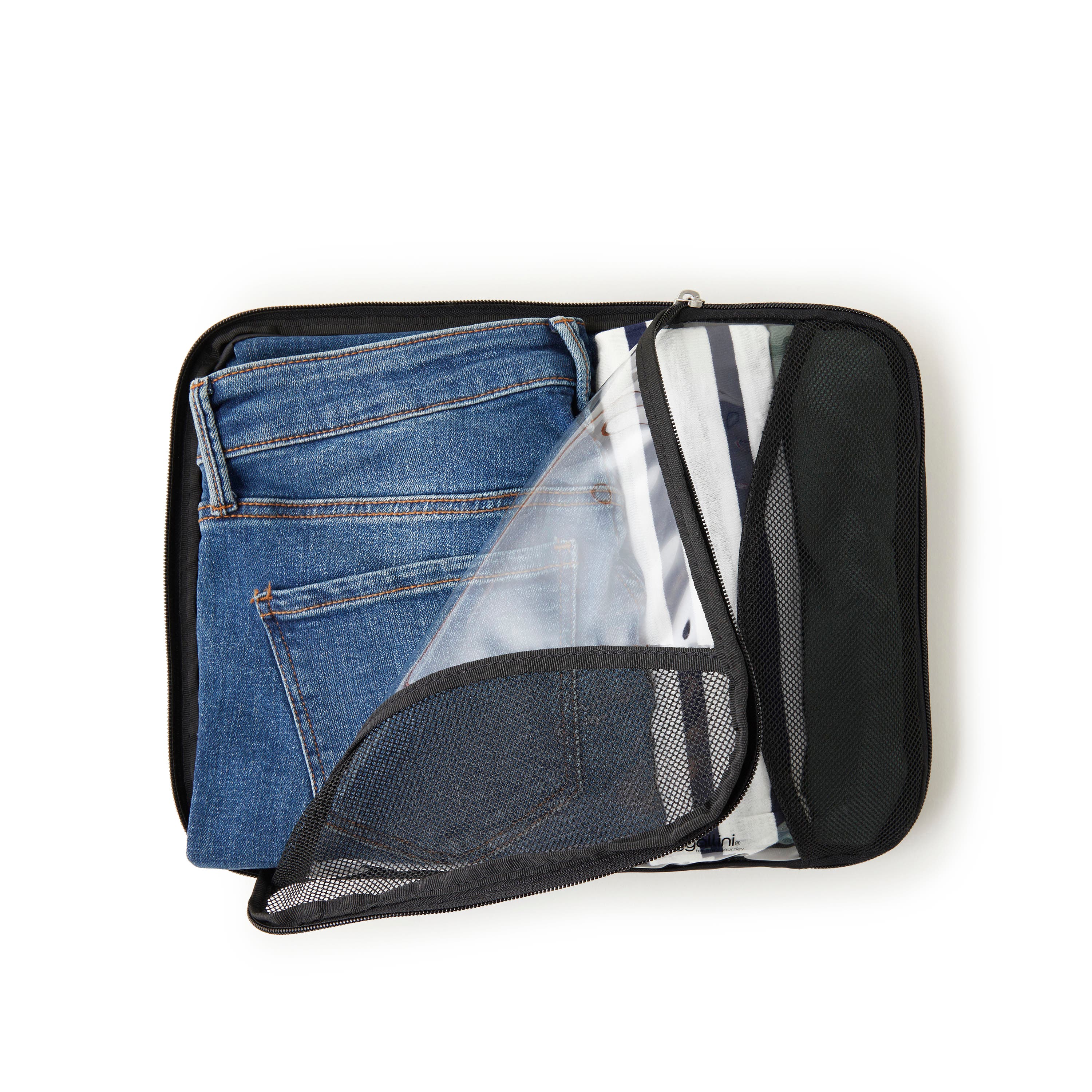BAGGALLINI 2 Medium / 1 Large Compression Packing Cubes Travel Set, Alternate, color, Black