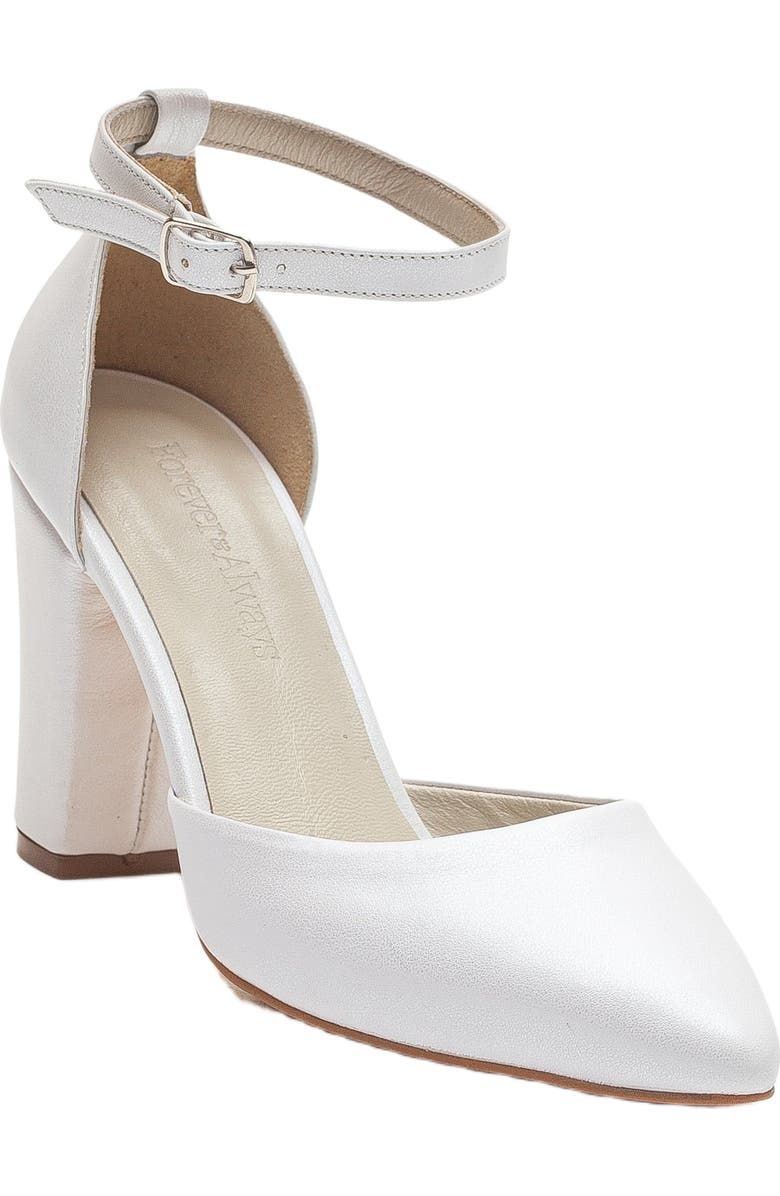 Forever & Always Shoes Gilda Leather Bridal Pumps with Pearls, Alternate, color, Ivory Leather