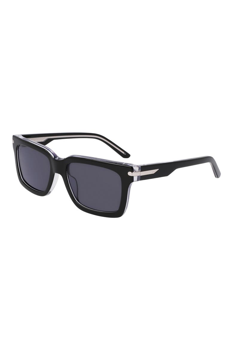 Crescent I 54mm Rectangular Sunglasses, Alternate, color, BLACK / GREY