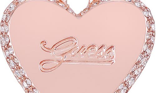 Guess Crystal Heart Drop Earrings In Gold