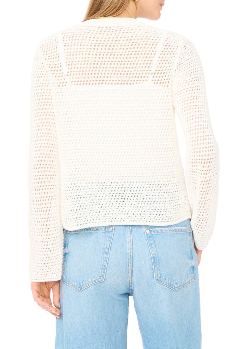 Open Weave Cardigan, Alternate, color, ANTIQUE WHITE