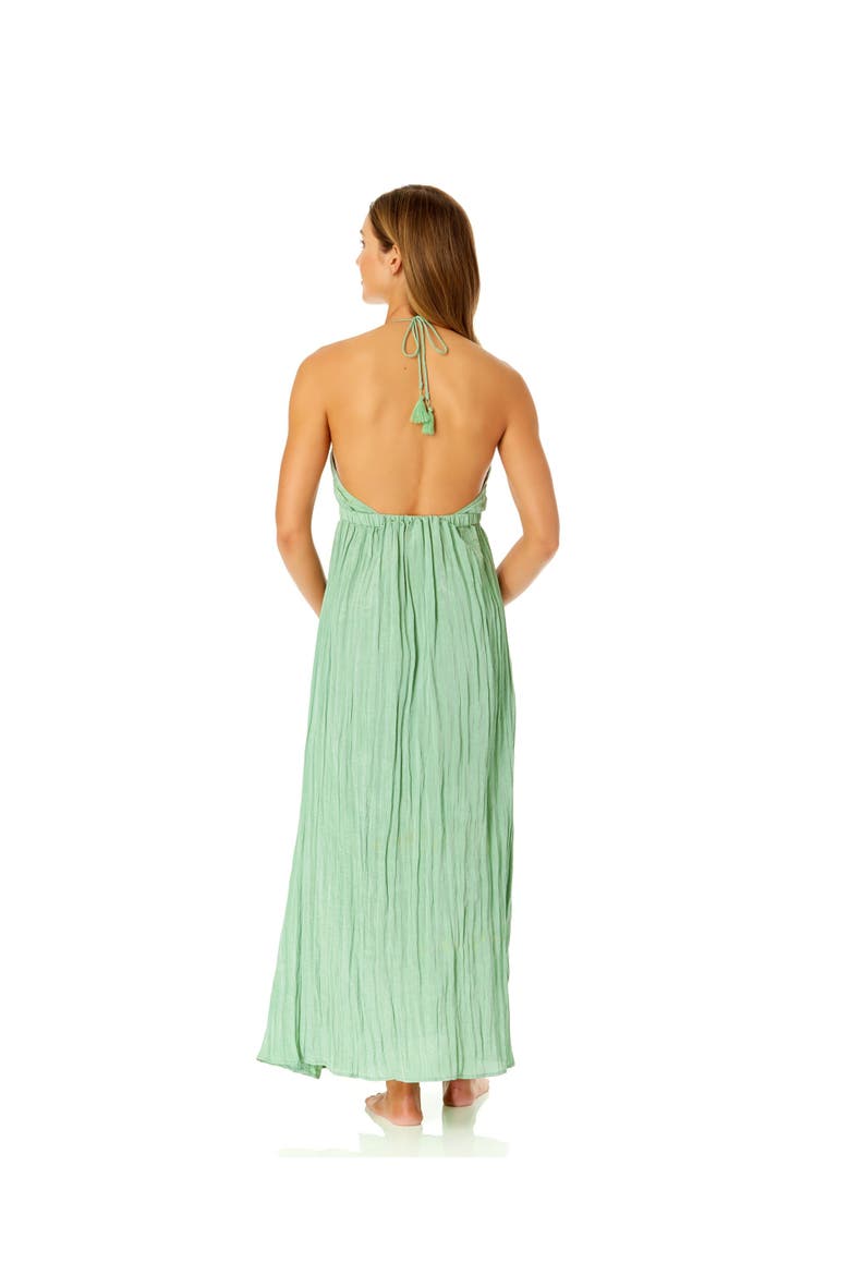 Women's V Neck Jewel Maxi Dress With Spaghetti Straps Cover Up, Alternate, color, Basil