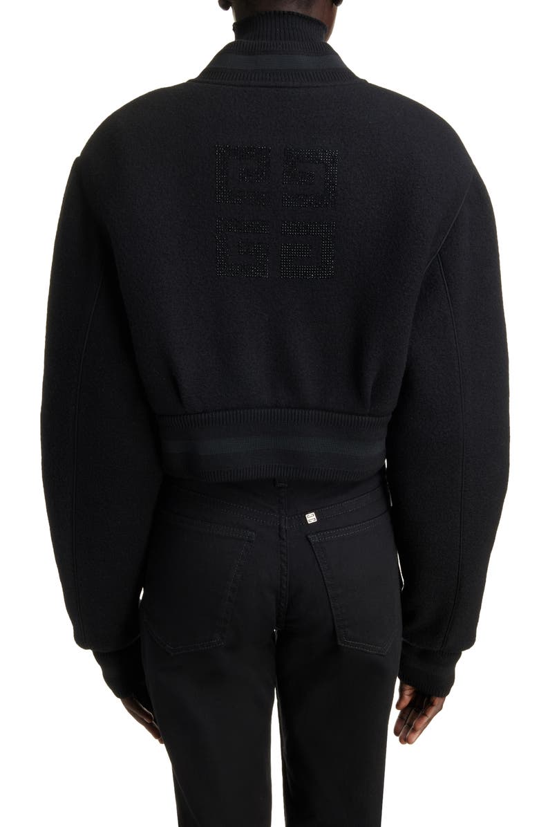 Givenchy Wool Crop Varsity Jacket, Alternate, color, 