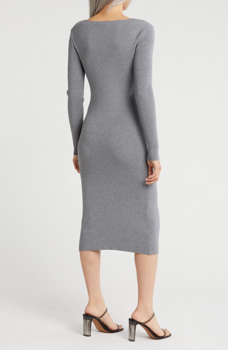 AREA STARS Blaine Long Sleeve Ribbed Midi Dress, Alternate, color, 
